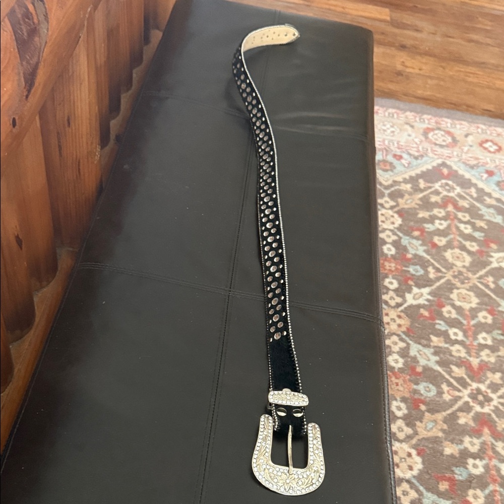 Elegant Black Studded Western women's Belt